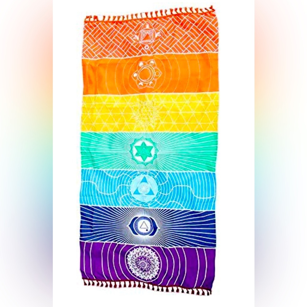 Yoga mat rainbow chakra reiki hippy Mat Rug